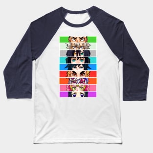 The nine Hashira + Retro Style Demon Slayer Baseball T-Shirt